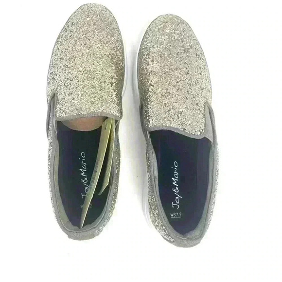 Joy and Mario Silver sparkle Espadrilles NWT EU 37.5 US 7 - Picture 8 of 8